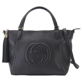 Borsa Tote e a Spalla 2 modi Gucci Soho Interlocking G Nero