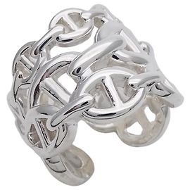 Hermès Hermes Silver 925 Band Ring Silvery