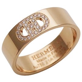 Hermès Hermes Pink Gold Band Ring Golden