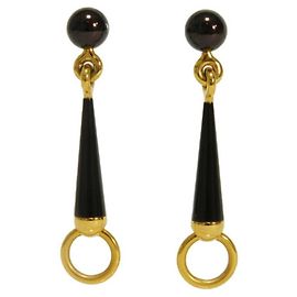 Hermès Pendientes Epure Equestre PM Hermes Roja Burdeos