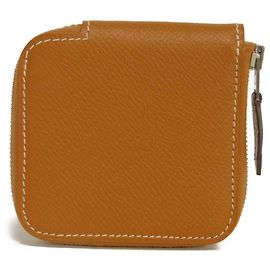 Monedero compacto Hermès Azap Mini Castaño Marrón claro