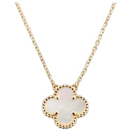 Van Cleef & Arpels Vintage Alhambra Necklace – Au750 (18K) Yellow Gold (YG) & Mother-of-Pearl (MoP) – Approx. 5.2g (Au 77.65% Guaranteed) – S0019 White Golden