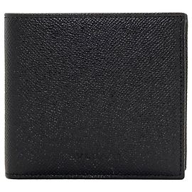 Bvlgari Bulgari Logo Bi-fold Leather Wallet for Men Black