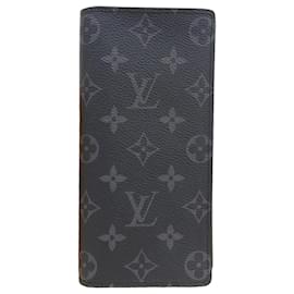 Cartera larga plegable Louis Vuitton Monogram Eclipse Brazza Monograma