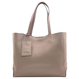 Tod's Logo Tote Bag Grey Leather Grey