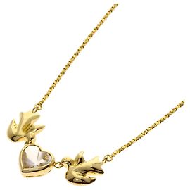 Collana Cuore e Uccellino in Oro Giallo 18K Yves Saint Laurent Altro