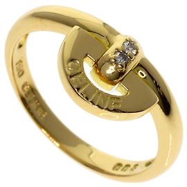 Céline Celine Logo Diamond Ring in 18K Yellow Gold Other