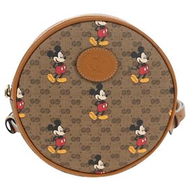 Gucci Disney Mickey Mouse Round Backpack (Outlet) Printed Mini GG Coated Canvas Mini Beige
