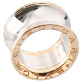 Bulgari Anel Bvlgari B.zero1 Colaboração Anish Kapoor em Ouro Rosa 18K e Aço Branco Dourado