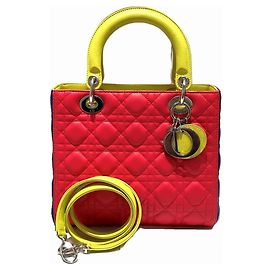 Bolso Christian Dior Lady en piel roja Roja