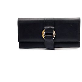 Cartier Trinity Long Wallet aus schwarzem Leder Schwarz