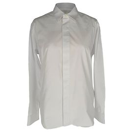 Camicia in popeline AMI Paris Ami de Coeur ricamata in cotone bianco Bianco Crudo