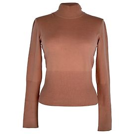 Pull à col roulé Alaïa en laine rose Rose