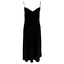 Zimmermann V-Neck Midi Slip Dress in Black Polyester  Black