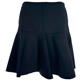 Lanvin Ruffled Hem Mini Skirt in Black Polyamide  Black
