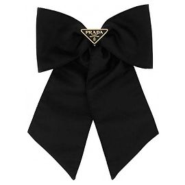 Molletta a fiocco in nylon nero Prada Nero