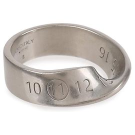 Maison Martin Margiela Twist Number Ring Silver Silvery Metallic