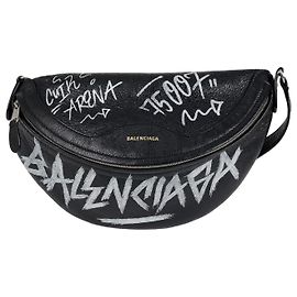 Balenciaga Graffiti Souvenir Chain Belt Bag Black Black