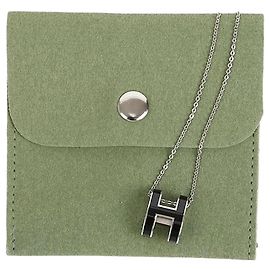 Hermès Collier pendentif Popashu Noir