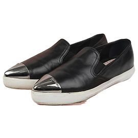 Miu Miu Metal Cap Slip-on Sneakers Size Black