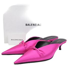 Balenciaga Ribbon Mule Satin Rosa Größe 40 Pink