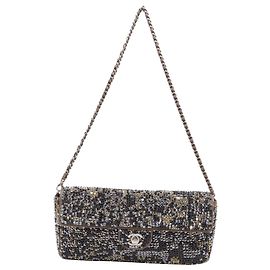 Bolsa Chanel East West Flap em cristais multicoloridos Multicor