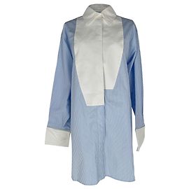 Camisa de botones con rayas Loewe en algodón azul Azul