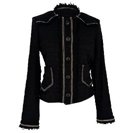 Isabel Marant Etoile Tweed-Blazer mit Knöpfen aus schwarzer Baumwolle Schwarz