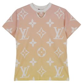 Louis Vuitton Camiseta de manga curta com decoração de corrente e logo Size Multicor