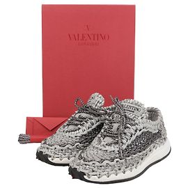Valentino Garavani Crochet-Sneaker Größe Grau