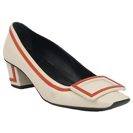 Décolleté Roger Vivier Bibi Lou Bell Bianche in Pelle Bianco