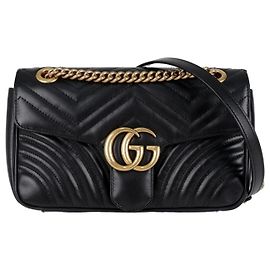 Gucci Bolsa de ombro GG Marmont Small Matelassé Preta Preto
