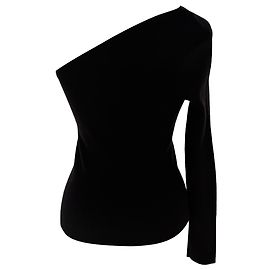 Michael Kors One Shoulder Pullover aus schwarzem Kaschmir Schwarz