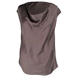 Blusa Lanvin com decote drapeado em seda marrom Marrom