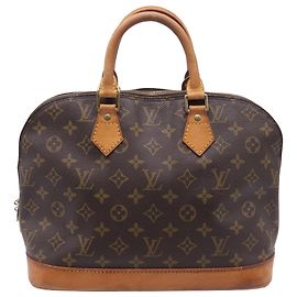 Bolsa Louis Vuitton Monogram Alma PM em Canvas Marrom Marrom Vermelho