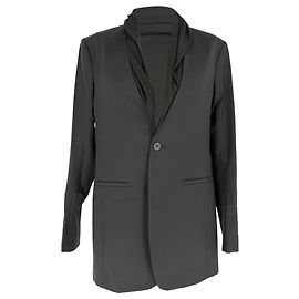 Rick Owens Single-Breasted Shawl Collar Blazer in Black Wool Black