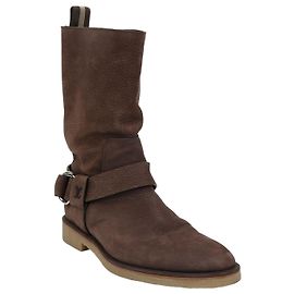 Botas Louis Vuitton de couro e pele de vitelo pony castanhas Marrom