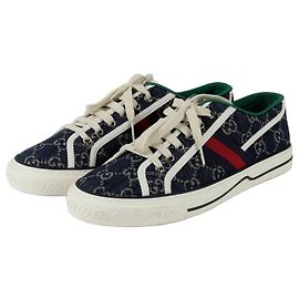 Sneakers Tennis Gucci Blu Canvas Blu