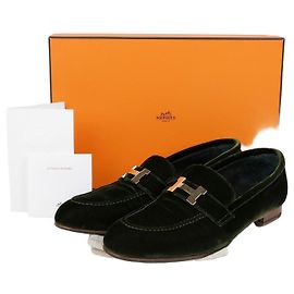 Hermès Mocassin Velvet Paris Taille Gris