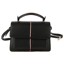 Marni Bolsa Tote de Alça Superior e Bolsa de Ombro em Couro Preto Preto