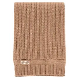 Miu Miu Woll und Kaschmir Strickschal Braun Braun