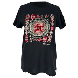 T-shirt girocollo Etro con stampa geometrica in cotone nero Nero