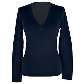 Michael Kors Sweatshirt mit V-Ausschnitt aus schwarzem Kaschmir Schwarz