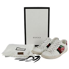 Tênis Ace Gucci de couro branco Branco