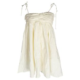 Robe mini froncée Catarina de Reformation en coton blanc Blanc Écru