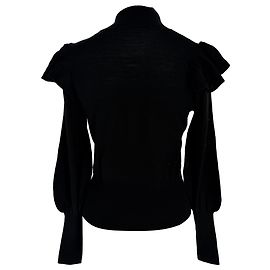 Pull en maille à col montant Zimmermann en laine mérinos noire Noir