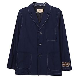 Giacca Stitch Gucci in pelle blu Blu