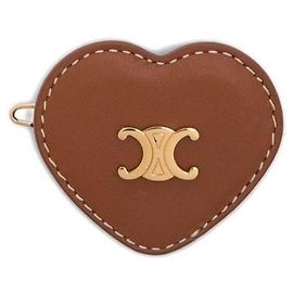 Céline Clip per capelli a cuore in pelle di vitello e ottone Marrone