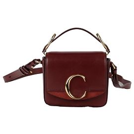 Chloé Mini Tote e bolsa de ombro em couro marrom sépia Marrom