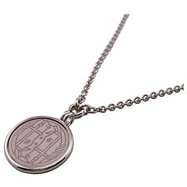 Hermès Collar de Cadena Medallion Quadrière HERMES Plata Plata